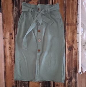 Zara Paperbag Midi Skirt